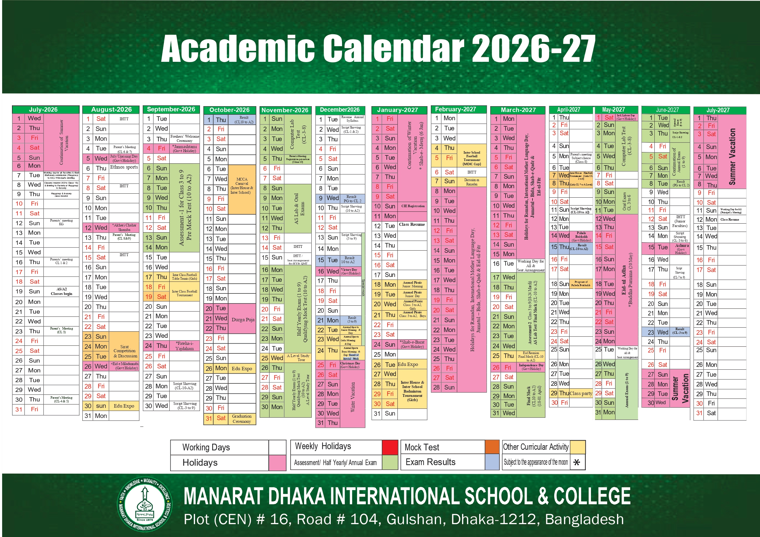 Academic Calendar